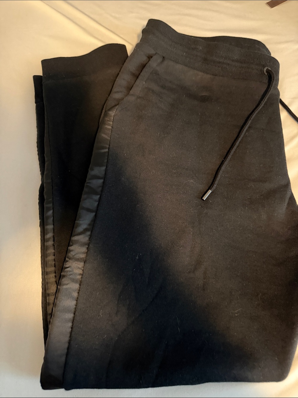 Michael Kors Men's Black Drawstring Joggers with Side Trim